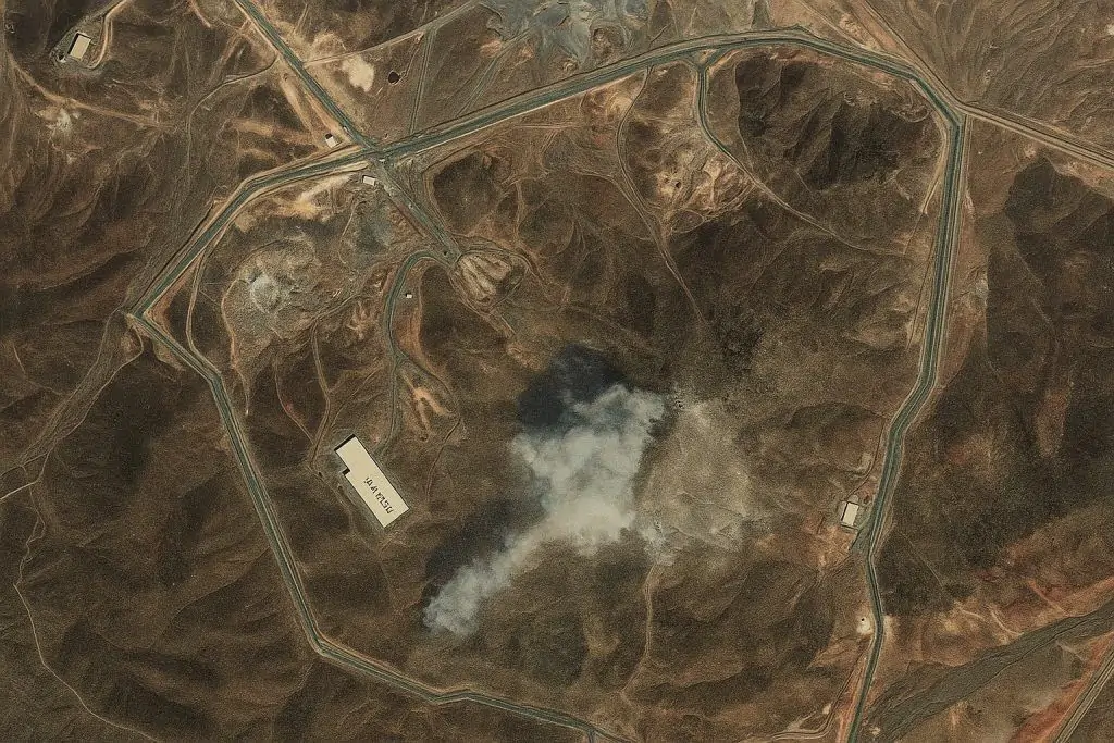 Stunning Satellite Images Reveal Fordow Nuclear Facility Cratered by U.S. Airstrike