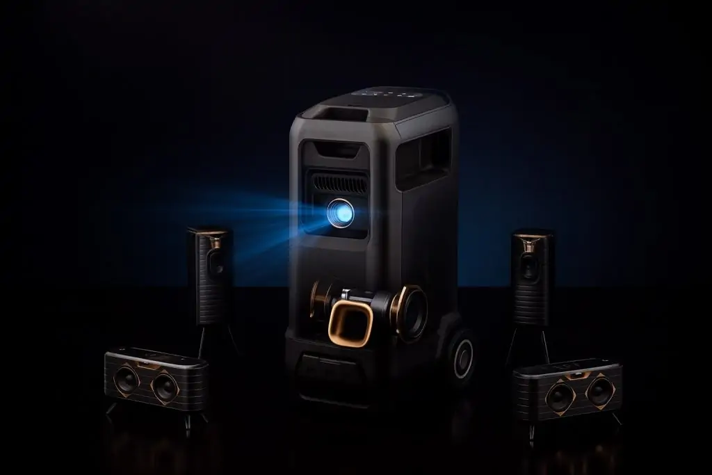 Soundcore Nebula X1 Pro: 4K Laser Party Projector with 7.1.4 Dolby Atmos on Wheels