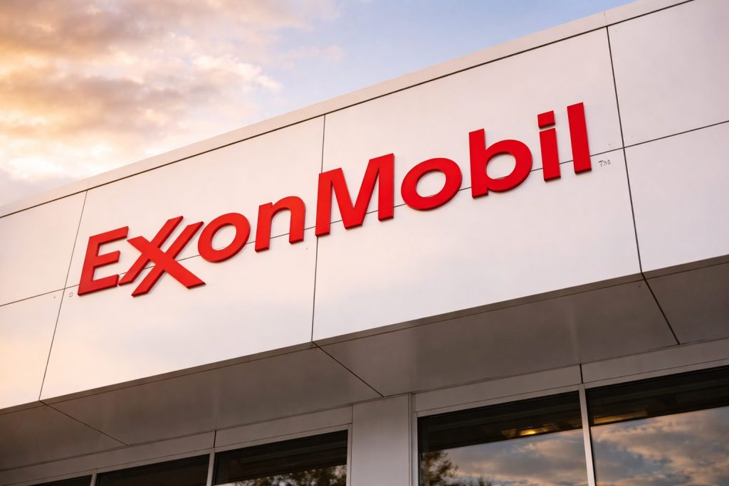 Exxon stock price rises even as Wall Street slides, with oil up more than 1%