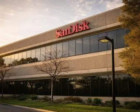 Sandisk stock price climbs as Bernstein’s Mark Newman sticks with $580 target; new 2x SNDK ETF debuts