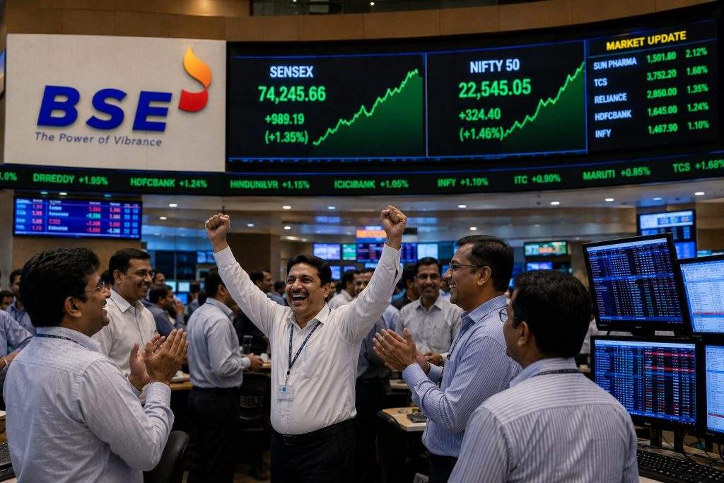 India Stock Market Today: Sensex Jumps 1,000 Points, But Rupee’s Record Low Tests the Rally
