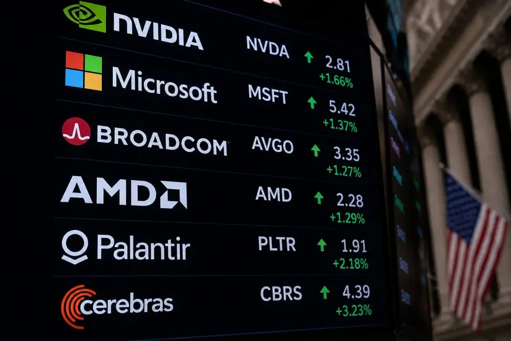 Top AI Stocks To Watch Today: Nvidia, Microsoft, Broadcom, AMD, Palantir And Cerebras Face A Yield Test