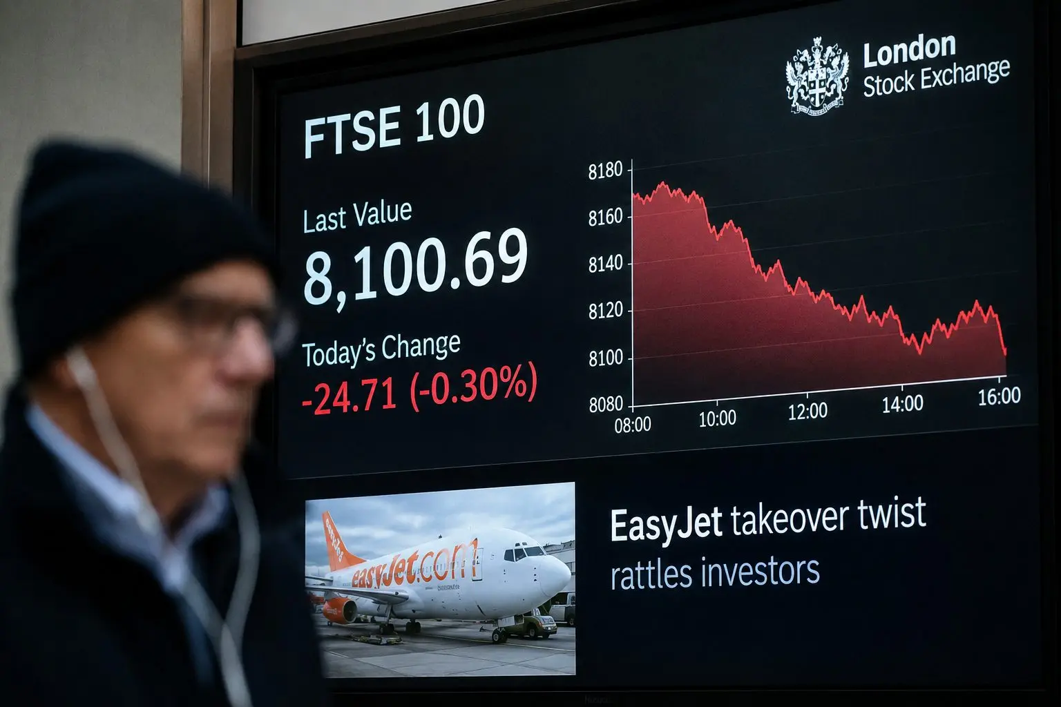 FTSE Slips as EasyJet Takeover Twist Fails to Mask Oil-Shock Fears