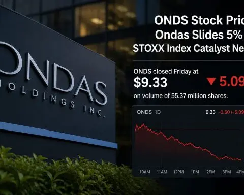 ONDS Stock Price: Ondas Slides 5% as STOXX Index Catalyst Nears