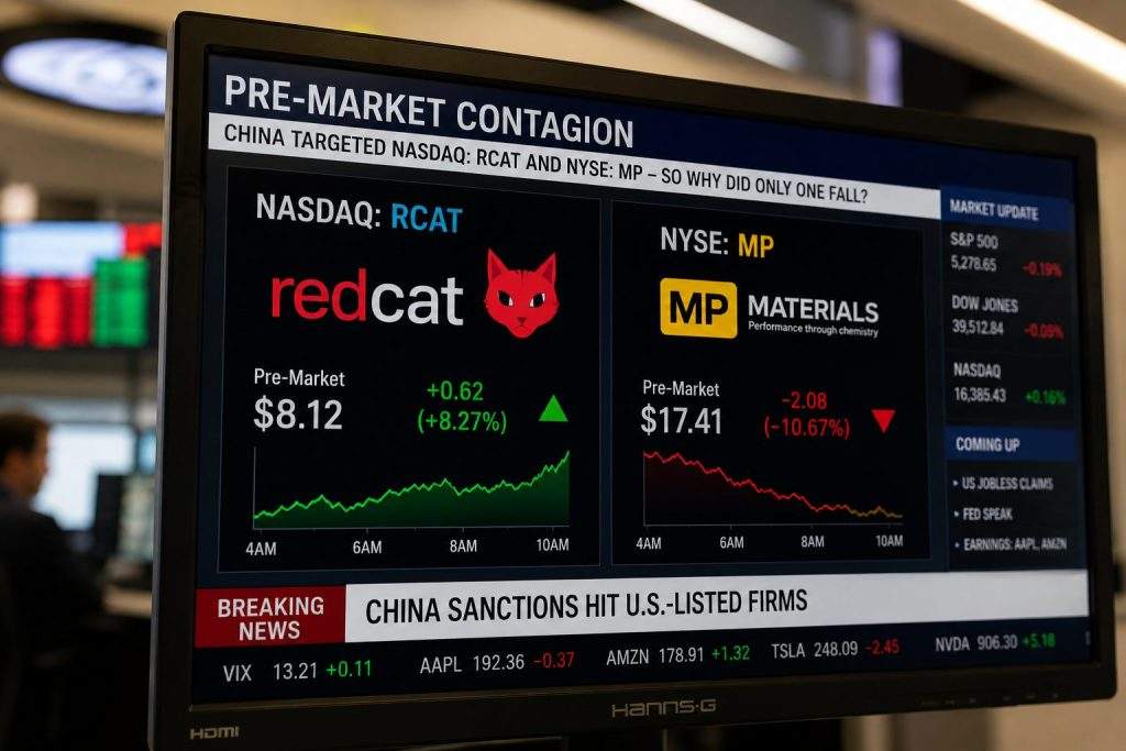 China Targets NASDAQ: RCAT and NYSE: MP Pre-Market—But Just One Shares Drops
