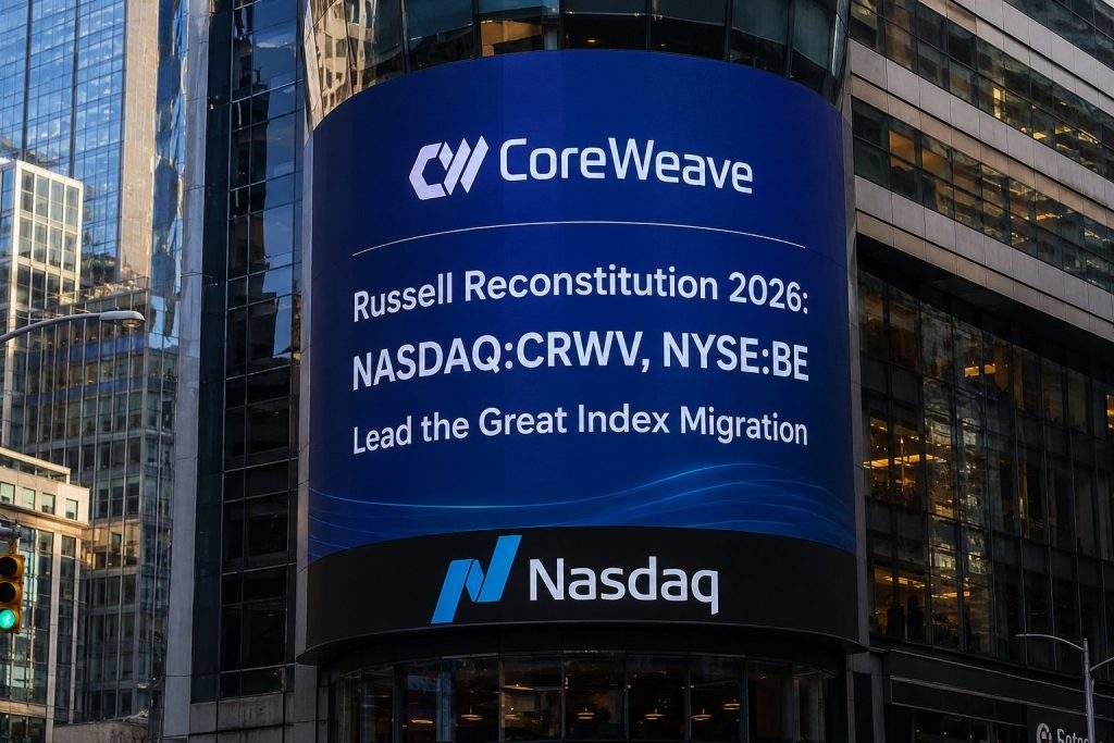 Russell Reconstitution 2026: NASDAQ:CRWV, NYSE:BE Lead the Great Index Migration