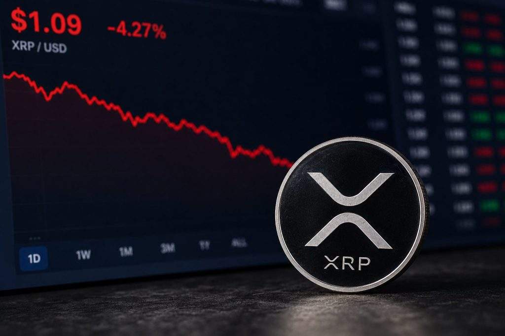XRP drops under $1.10 as ETF assets lag inflows by $459 million