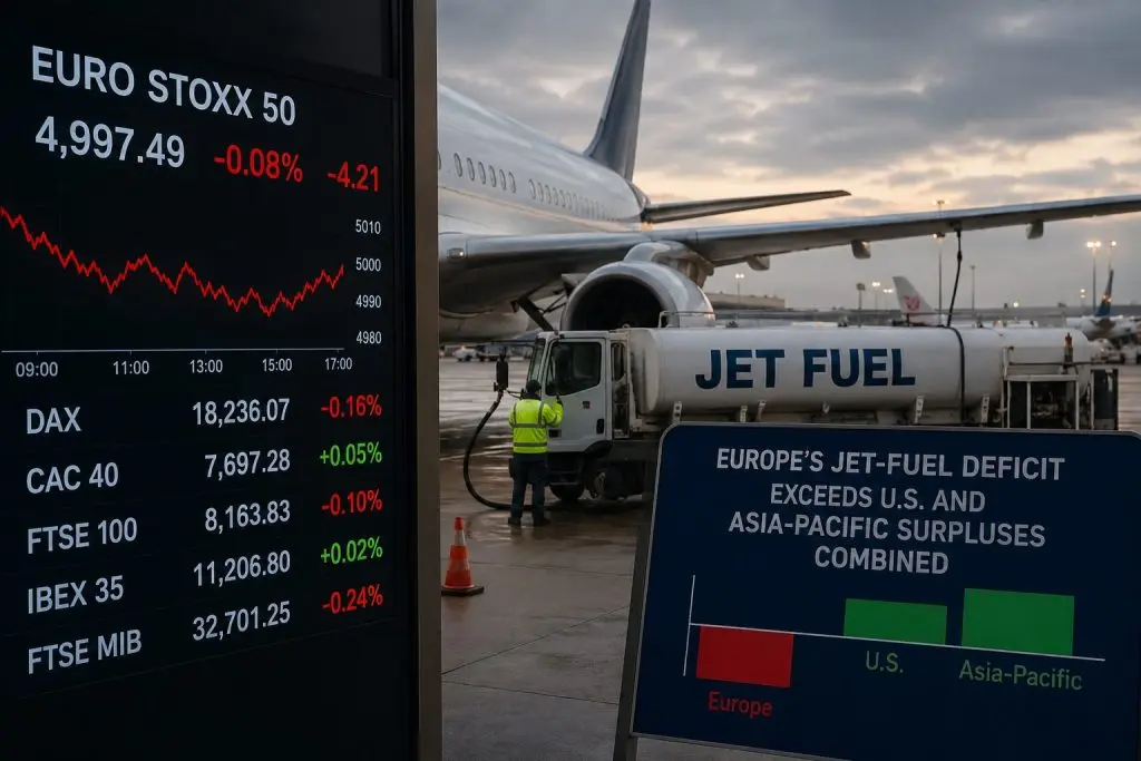 Europe’s Stock Index Barely Fell — but Its Jet-Fuel Deficit Tops U.S. and Asia-Pacific Surpluses Combined