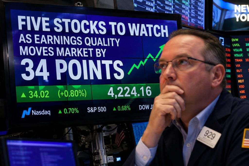 Five Stocks to Watch as Earnings Quality Moves Market by 34 Points