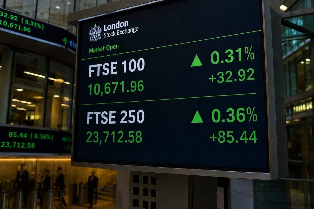 FTSE 100 up as banking stocks outperform retailers after unexpected UK sales data