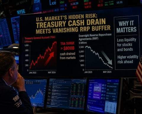 Treasury Cash Needs Combine With RRP Drop, Raising New U.S. Market Risk