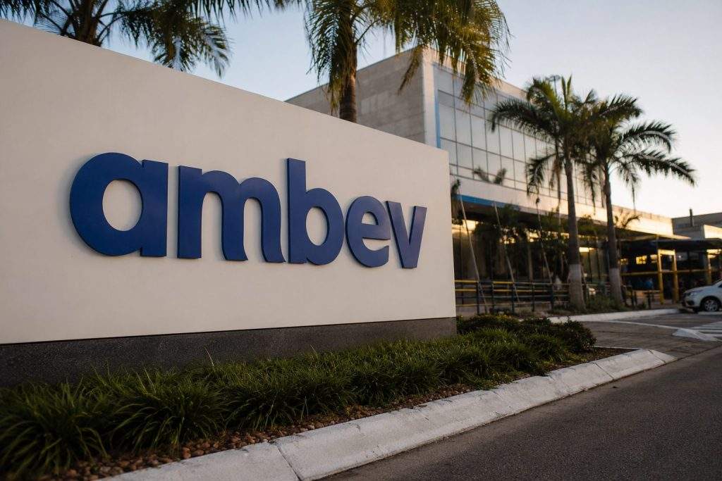 Ambev shares drop 3.5% after bottom line tops forecasts but operational results lag