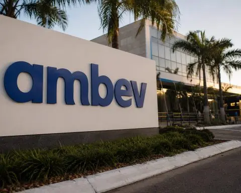 Ambev shares drop 3.5% after bottom line tops forecasts but operational results lag